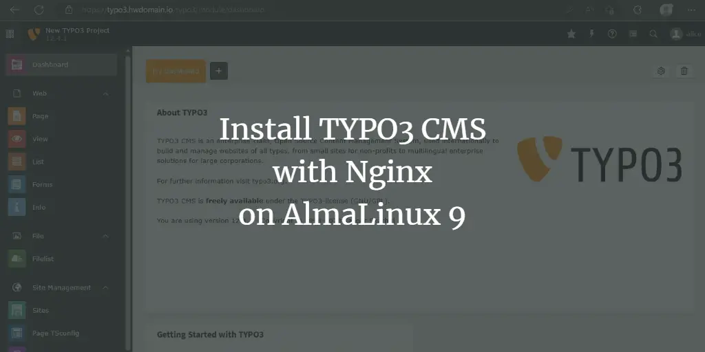 Install TYPO3 CMS with Nginx on AlmaLinux 9