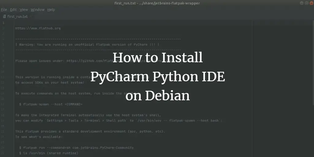 How to Install PyCharm Python IDE on Debian