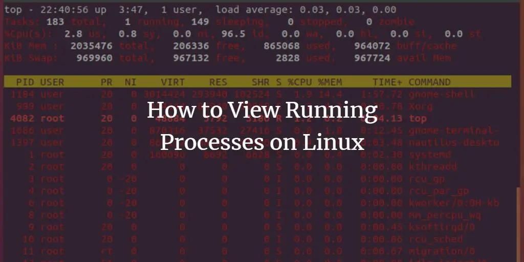How to View Running Processes on Linux