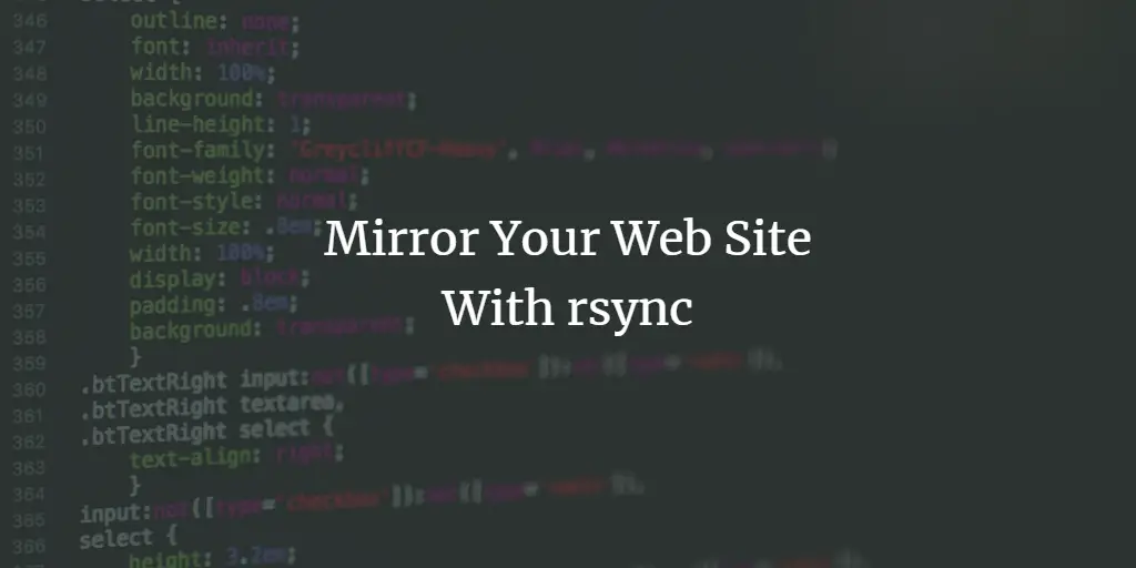 Mirror Your Web Site With rsync