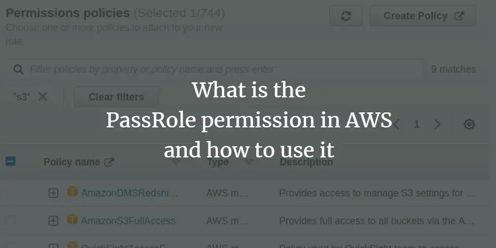 What is the PassRole permission in AWS and how to use it