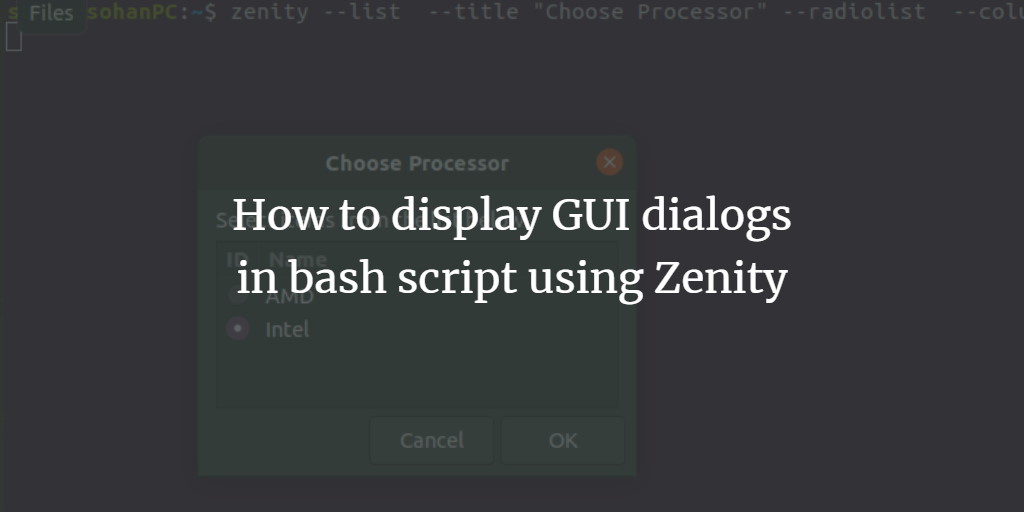 How to display GUI dialogs in bash script using Zenity