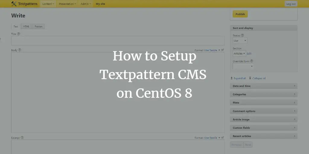How to Setup Textpattern CMS on CentOS 8