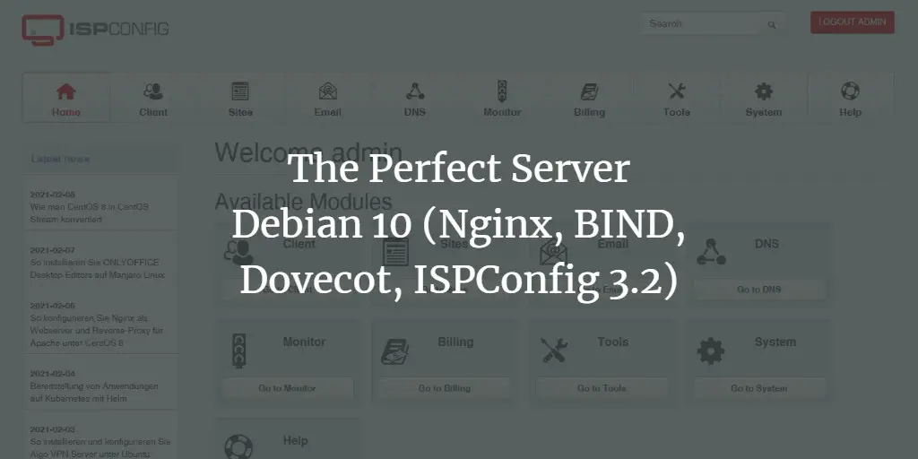 The Perfect Server - Debian 10 (Nginx, BIND, Dovecot, ISPConfig 3.2)