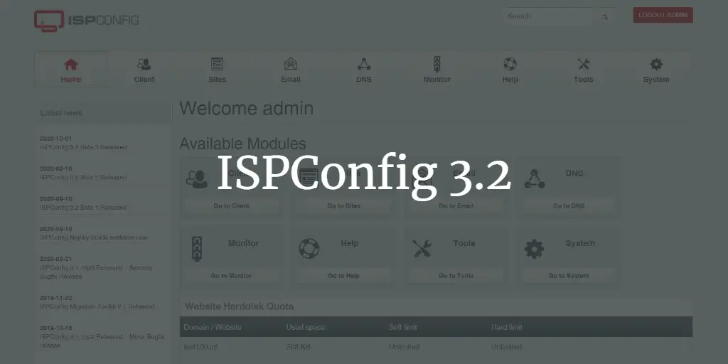 Updating ISPConfig 3.1 to ISPConfig 3.2