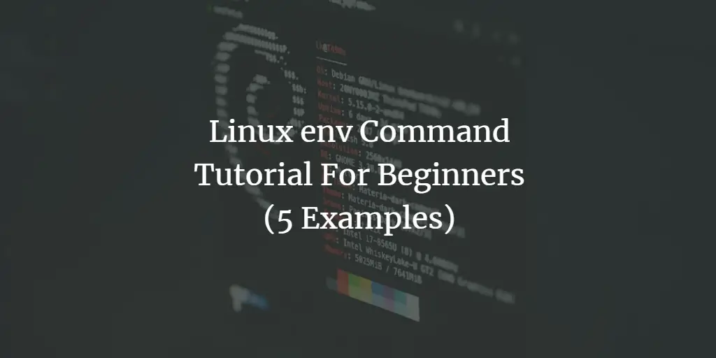 Linux env Command Tutorial For Beginners (5 Examples)