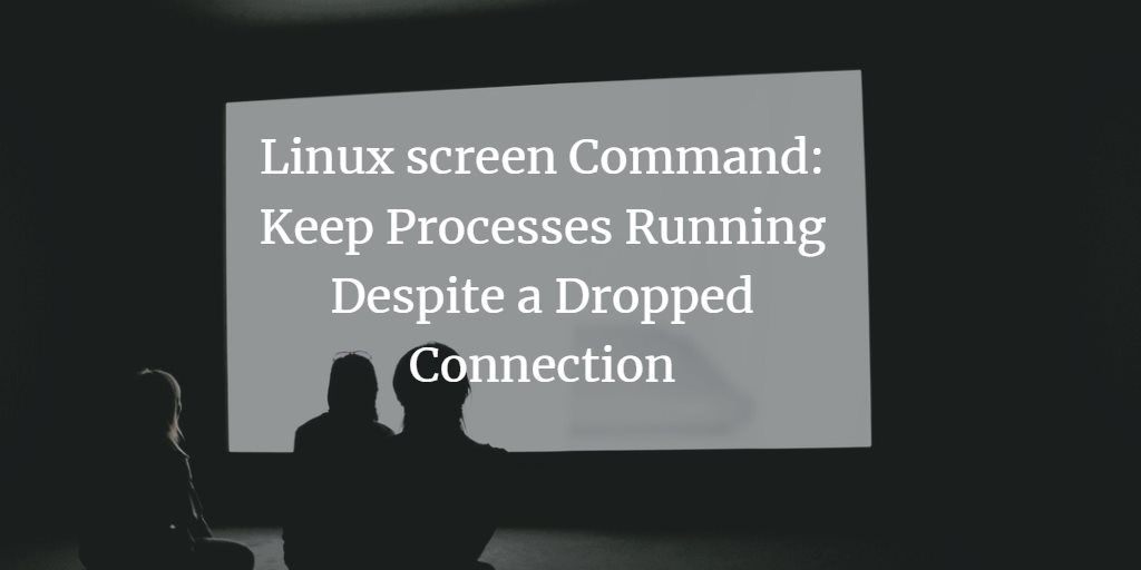 Linux screen Command: Keep Processes Running Despite a Dropped Connection