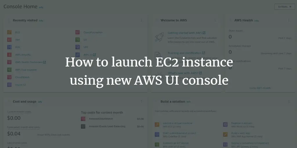 How to launch EC2 instance using new AWS UI console