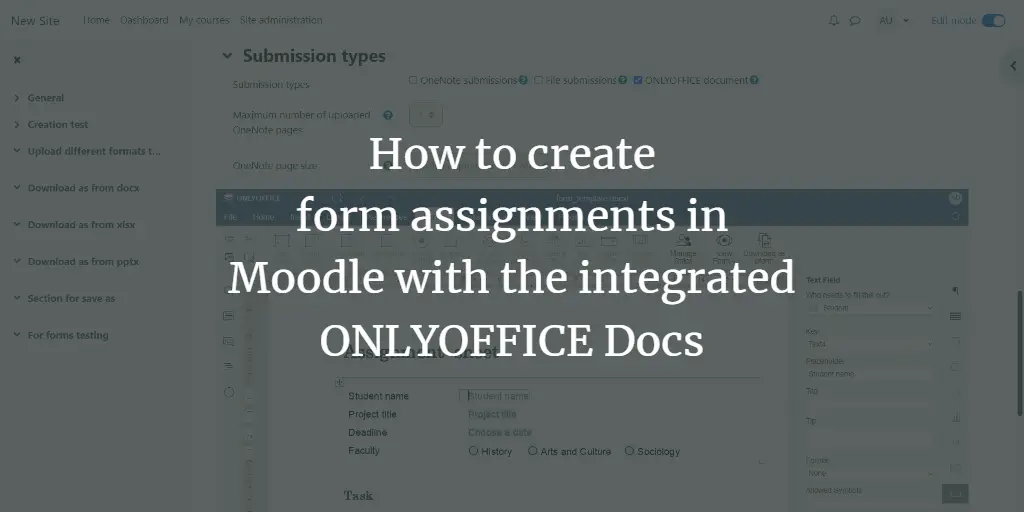 How to create form assignments in Moodle with the integrated ONLYOFFICE Docs