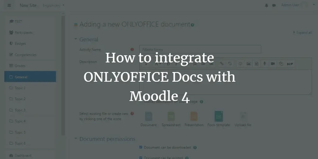 How to integrate ONLYOFFICE Docs with Moodle 4