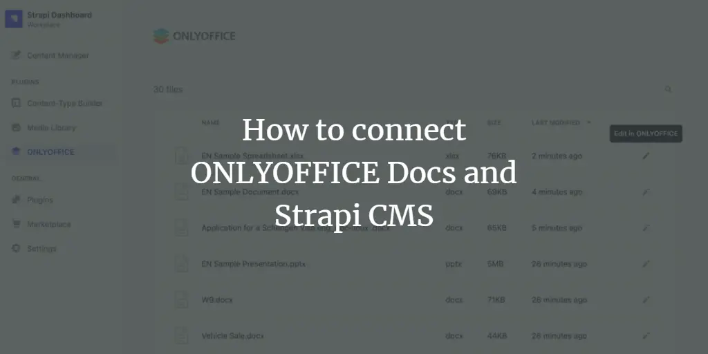 How to connect ONLYOFFICE Docs and Strapi CMS