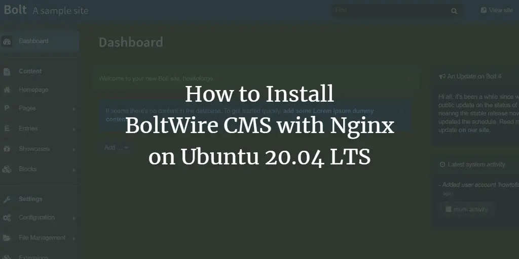 How to Install BoltWire CMS with Nginx on Ubuntu 20.04 LTS