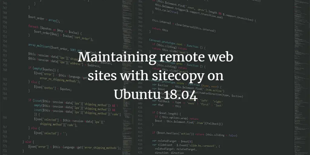 Maintaining remote Websites with Sitecopy on Ubuntu 18.04