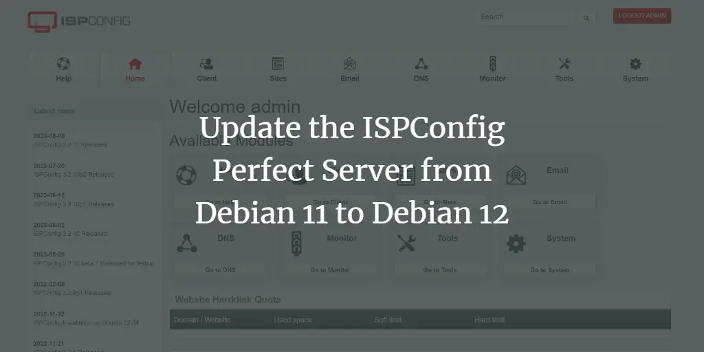 Update the ISPConfig Perfect Server from Debian 11 to Debian 12